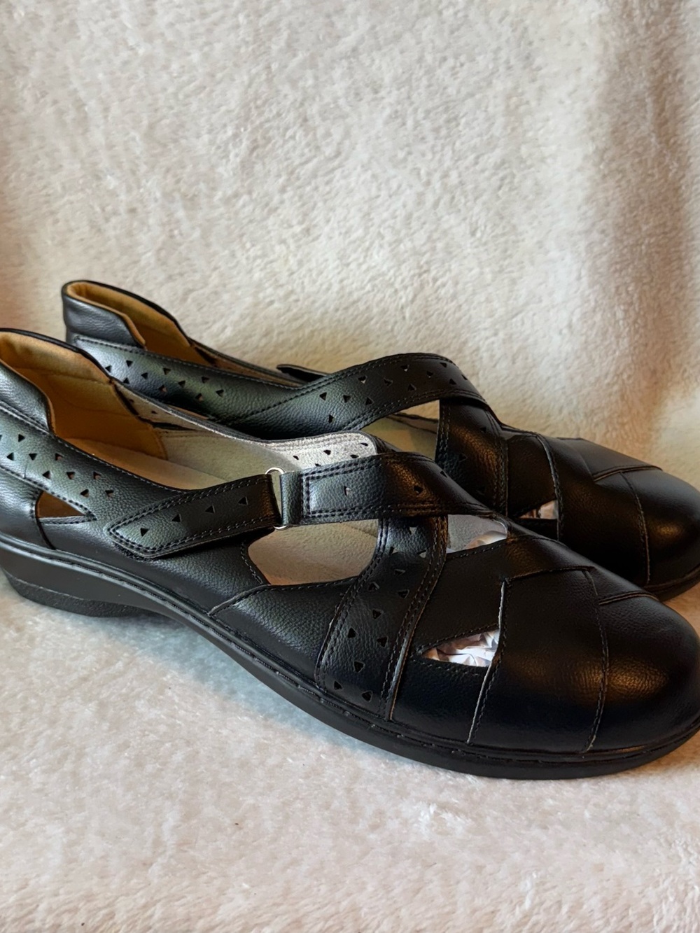 Women's Shoes Black‎ Leather Cutout Slingback Sandals Whimsigoth